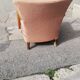 Fauteuil vintage tissu beige