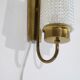 Pair of vintage wall lamp in brass and glass