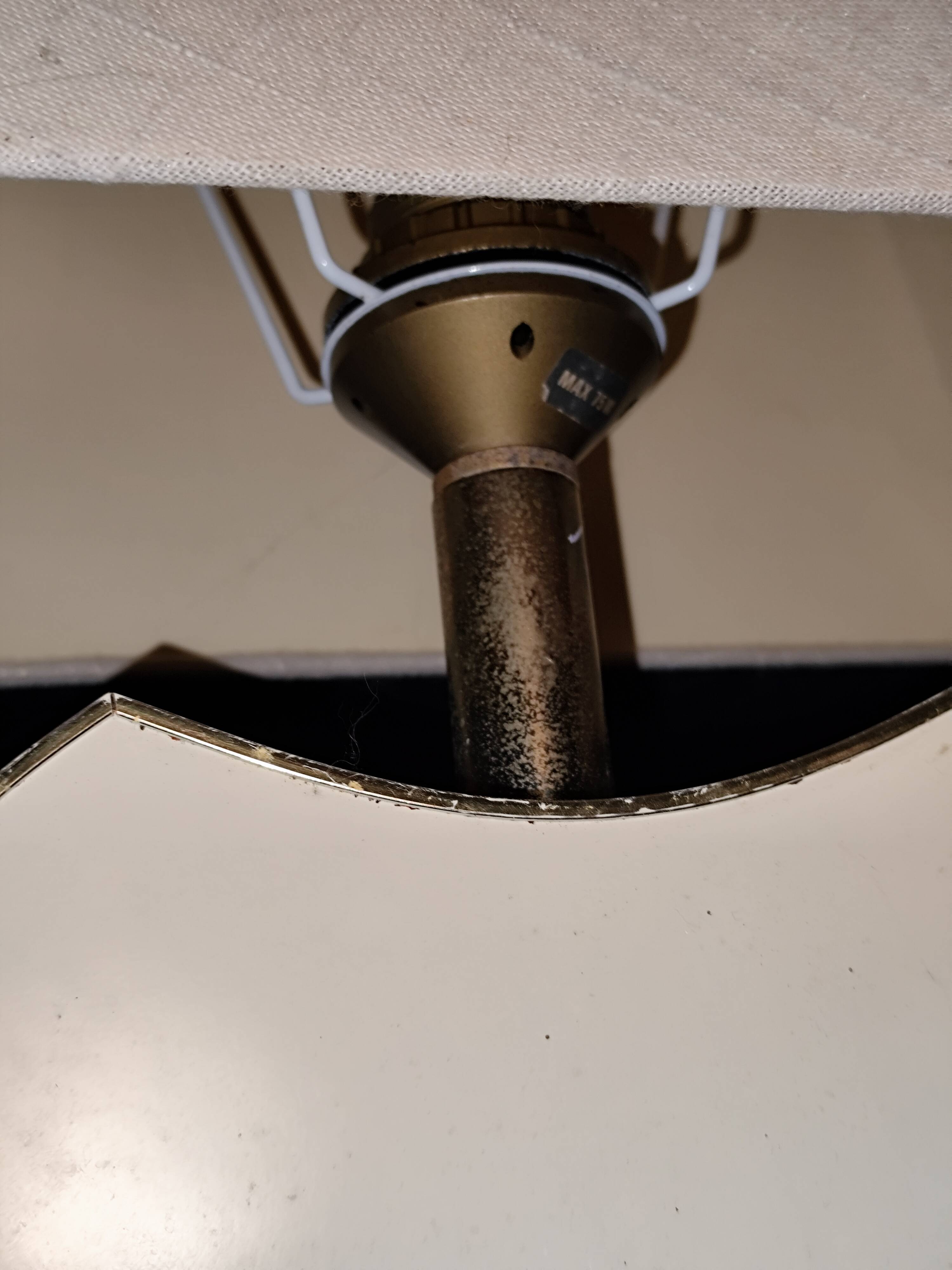 Vintage table lamp the dolphin Croissy white