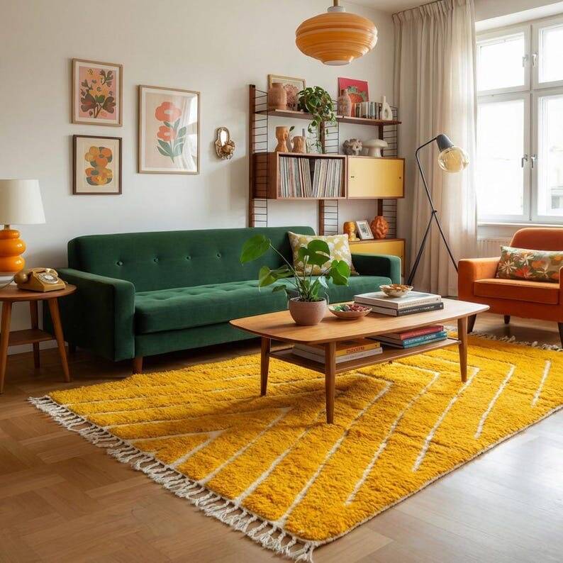 Handmade pure wool rug, size 2/3 m.