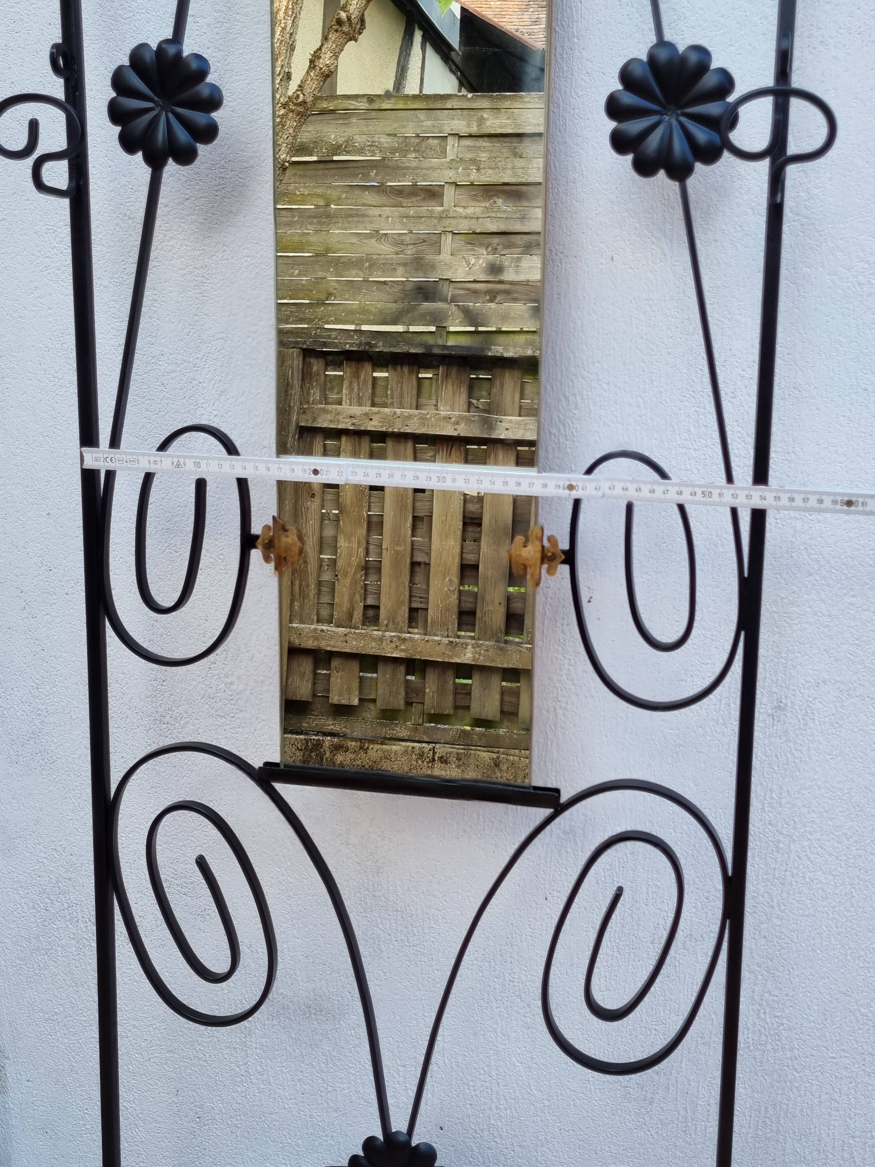 Entrance hall with black wrought iron mirror, renovated, 180 x 55 cm