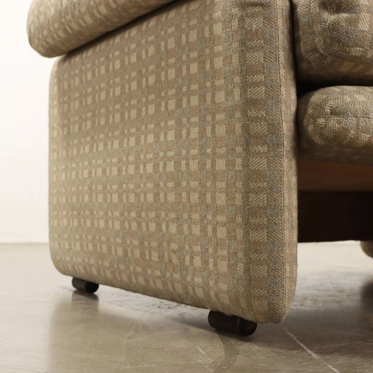 Paire de fauteuils C&C Coronado, design T. Scarpa, tissu vintage, années 1960-1970