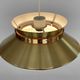 Brass colored aluminium pendant light by Carl Thore for Granhaga Metall. Sweden 1970s.
