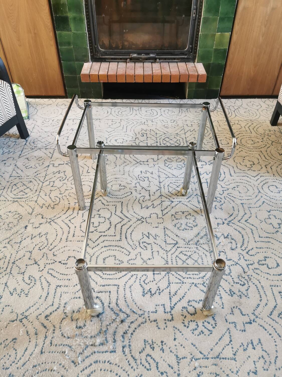 Convertible vintage rolling serving cart