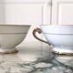 Set of 12 bowls with 2 porcelain handles
