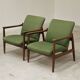 Pair of green GMF 64 armchairs by Edmund Homa, Poland 1960
