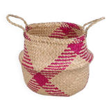 Pink Foldable Basket 35x30 cm (L),Boho-Style Foldable Basket