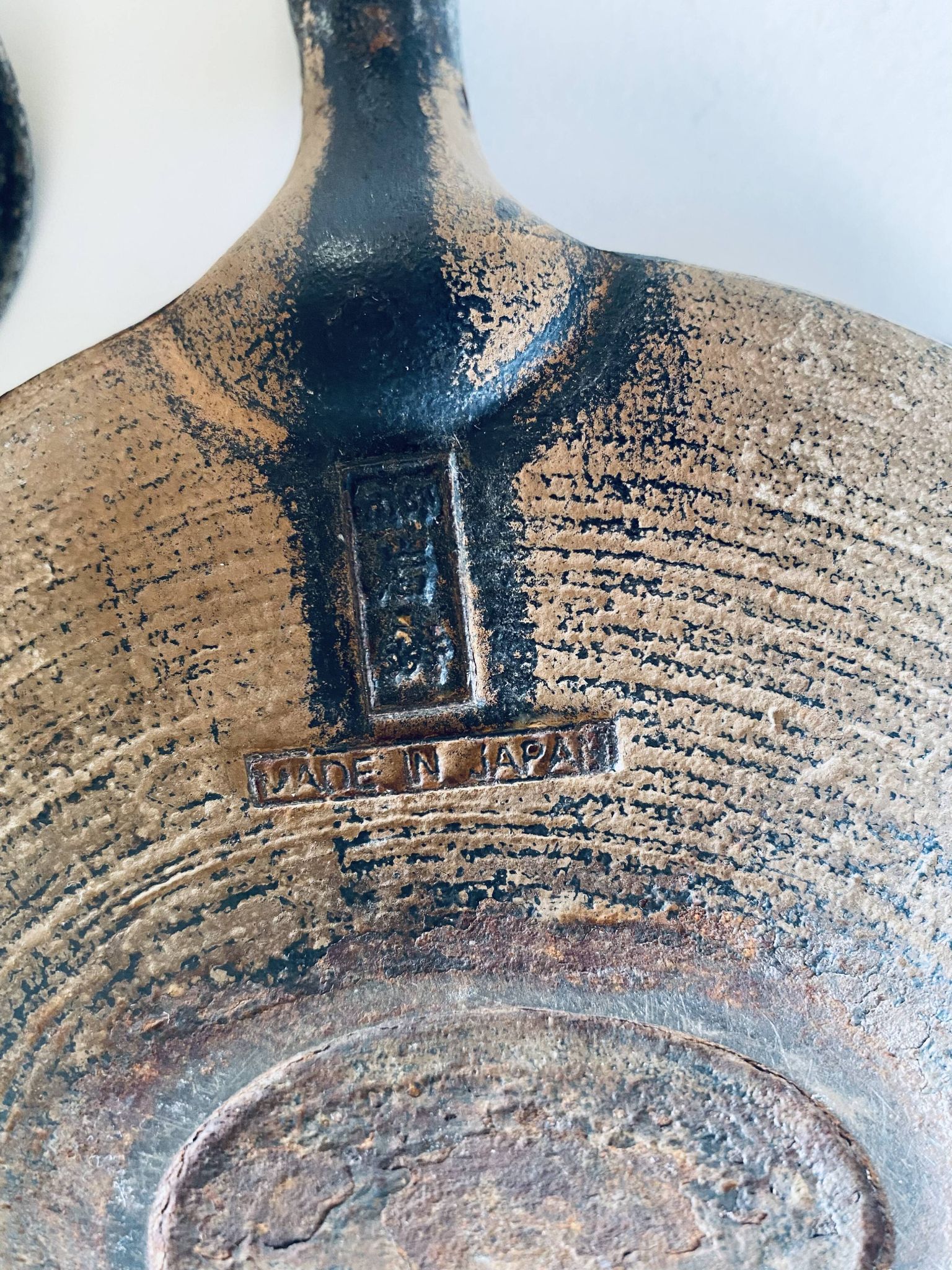 Ancient Japanese teapot in cast iron