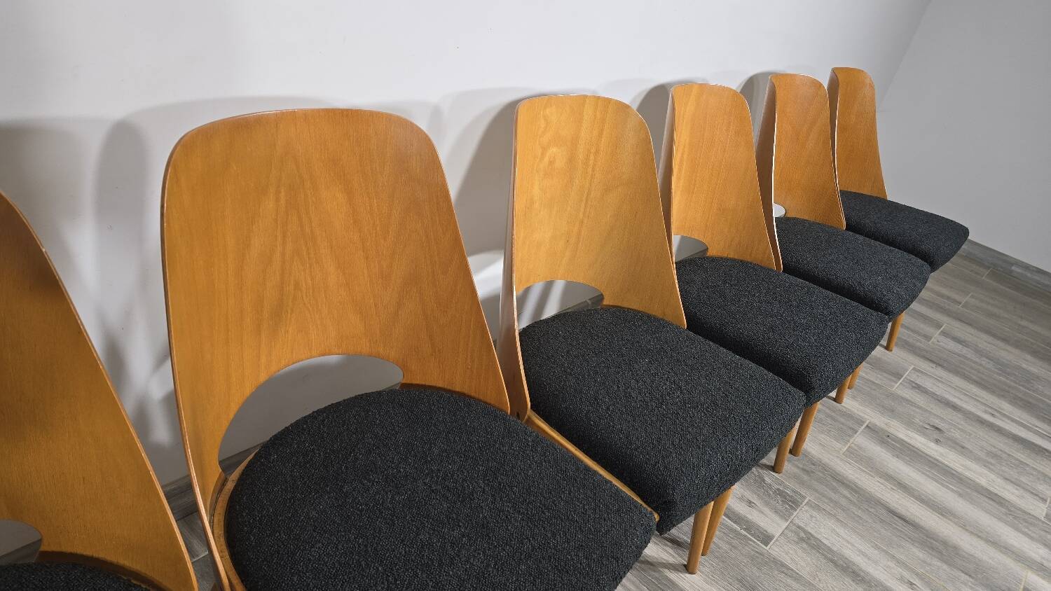Dining Chairs by Radomir Hoffman for Ton, 1950s, Set of 8