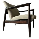 Pair of vintage GFM-64 pure linen armchairs by Edmund Homa, 1960s