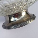 Glass and metal fruit bowl on pedestal, 1930s