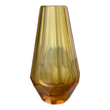 Yellow Faceted Vase by Seguso, Murano glass, Italy, 1970