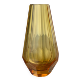 Yellow Faceted Vase by Seguso, Murano glass, Italy, 1970