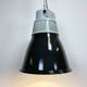 Black enamel industrial pendant light, 1960