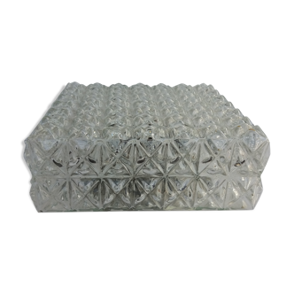 Plafonnier verre carre vintage