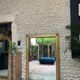 Antique mirror gilded with gold leaf 149cm mercury glass