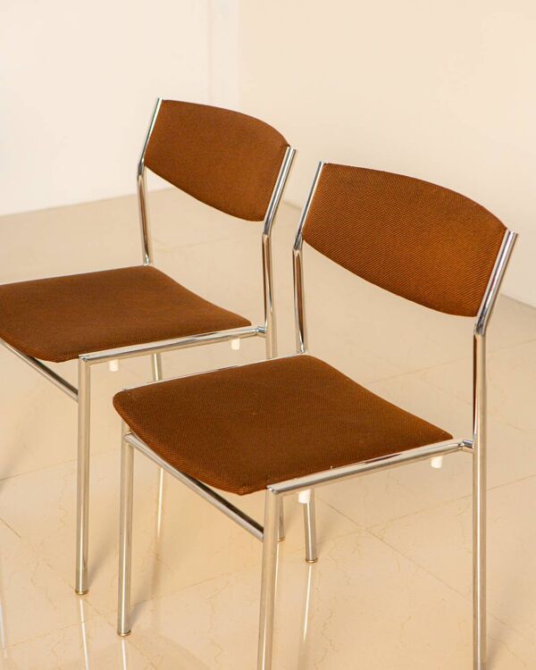 Ensemble de 4 chaises marrons par Gijs van der Sluis 60's