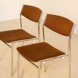 Ensemble de 4 chaises marrons par Gijs van der Sluis 60's