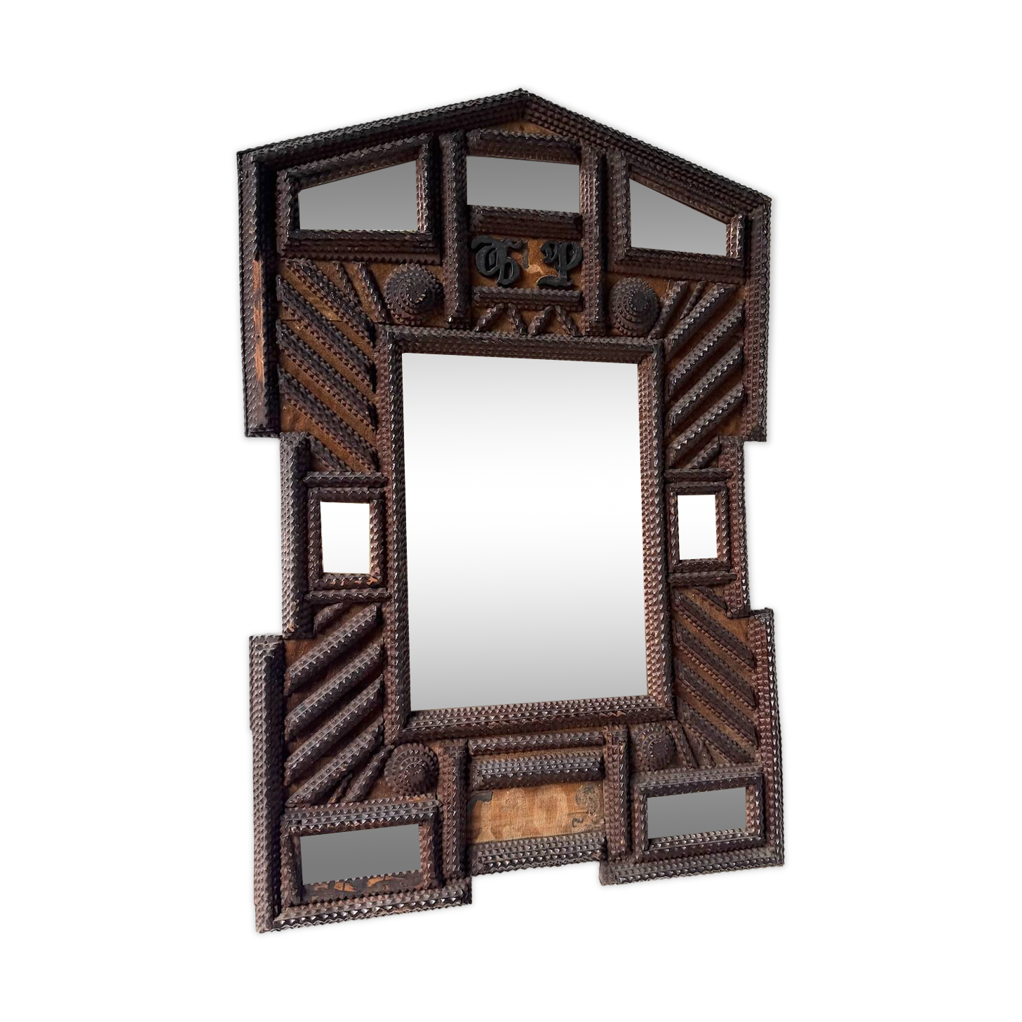 Tramp Art Mirror 1903