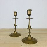 Pair of vintage gilded brass candlesticks