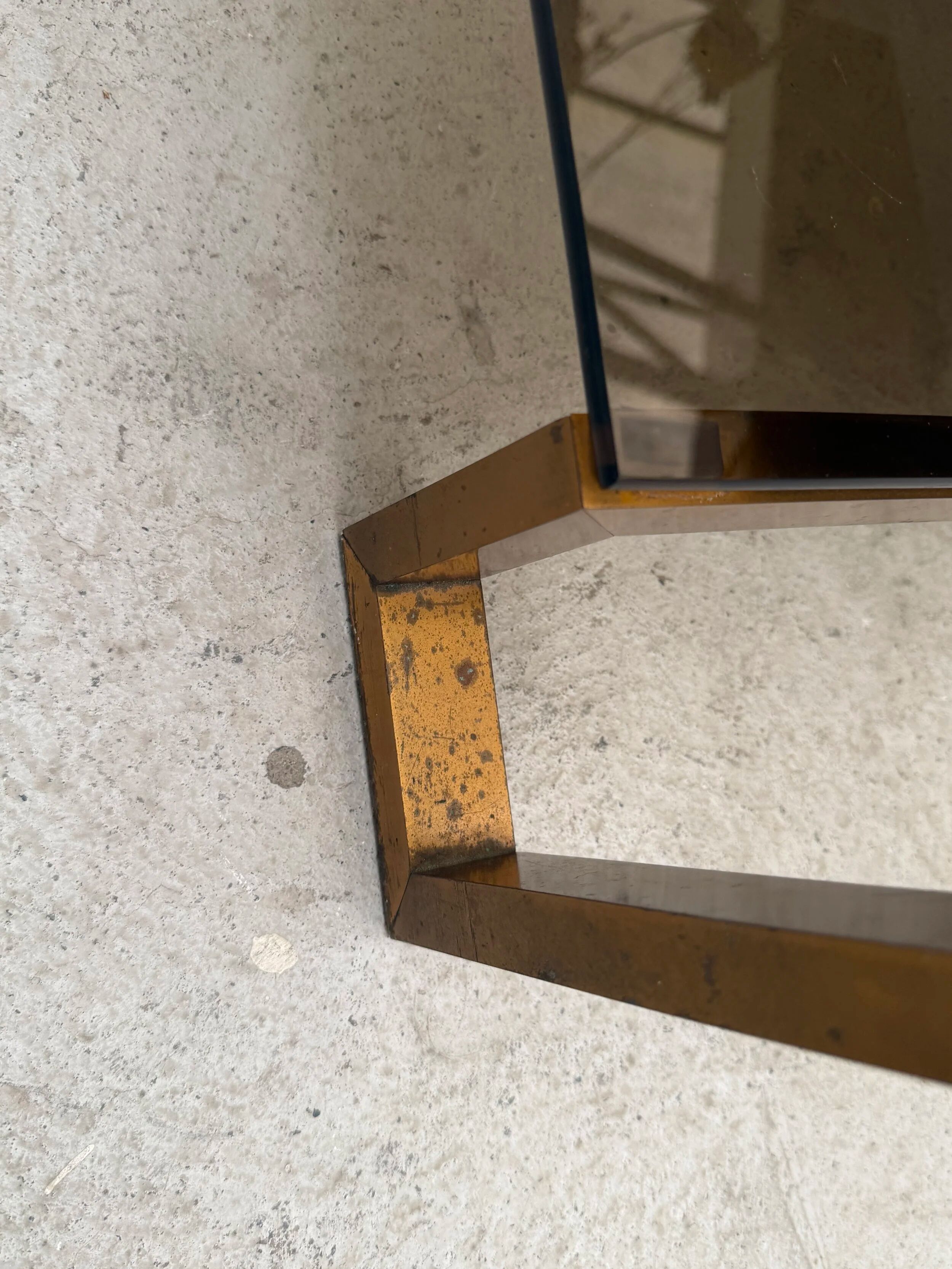 Metal and glass coffee table, 1970