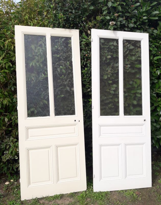 Old translucent glazed communication door 82.5x214.2cm (2)