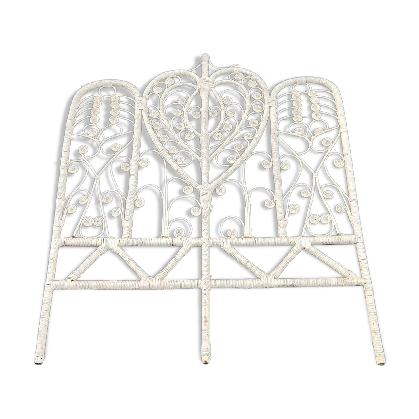 Peacock rattan headboard, 1970