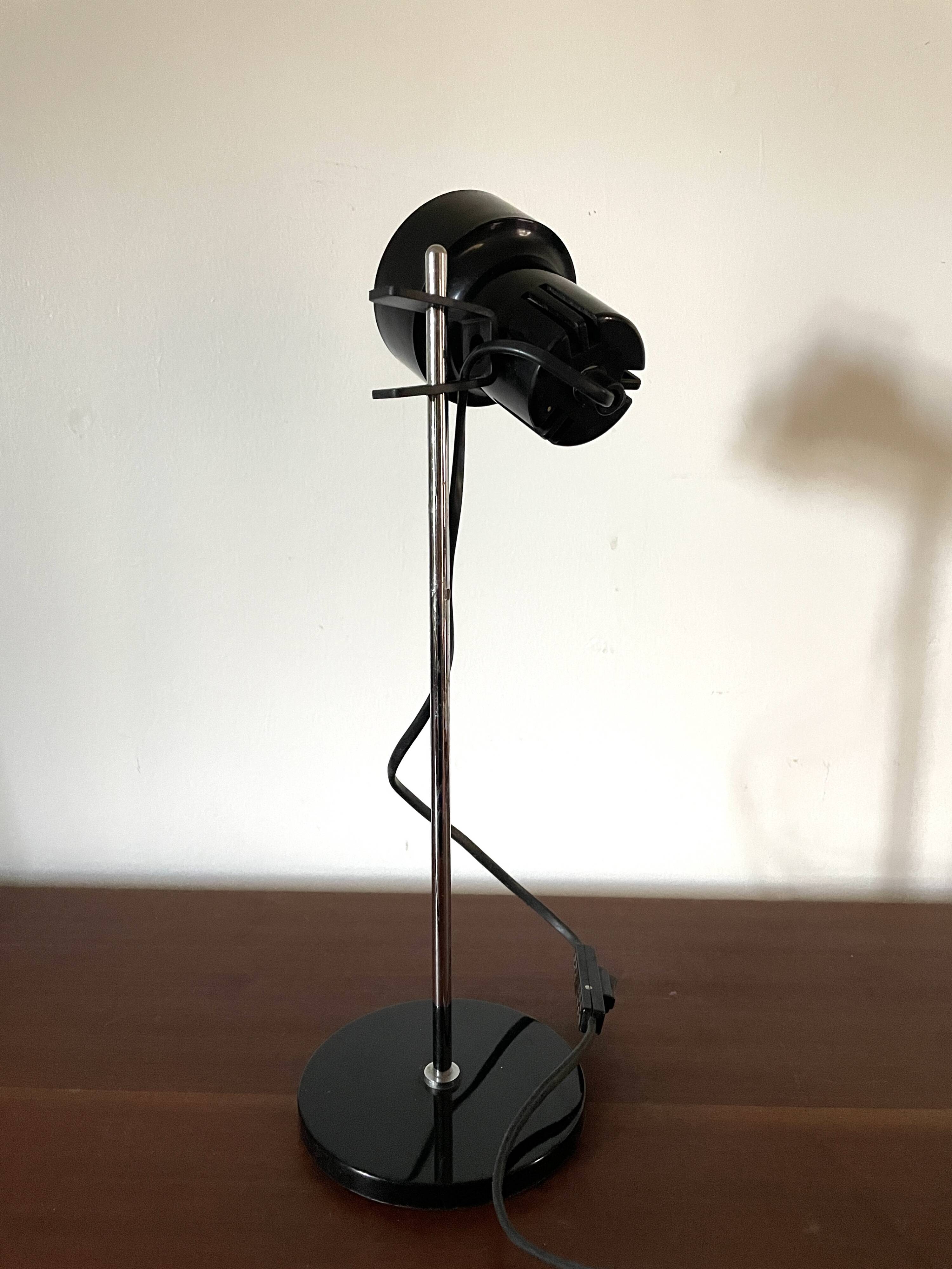 Lampe de bureau à pince noire 1970