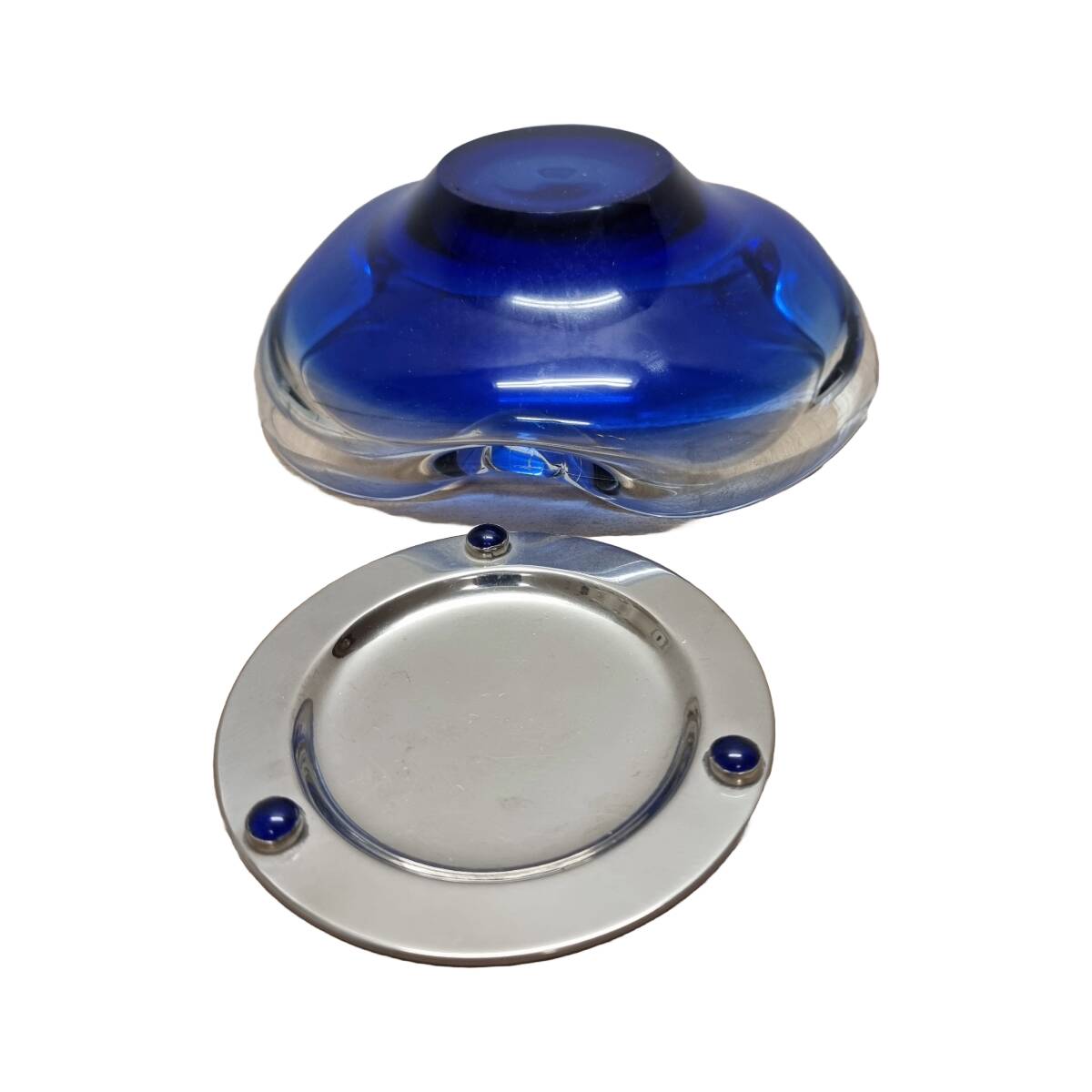 Blue Murano Glass Bowl, 1990s, Vintage