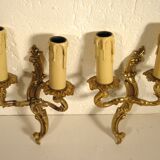 Pair of gilded bronze sconces