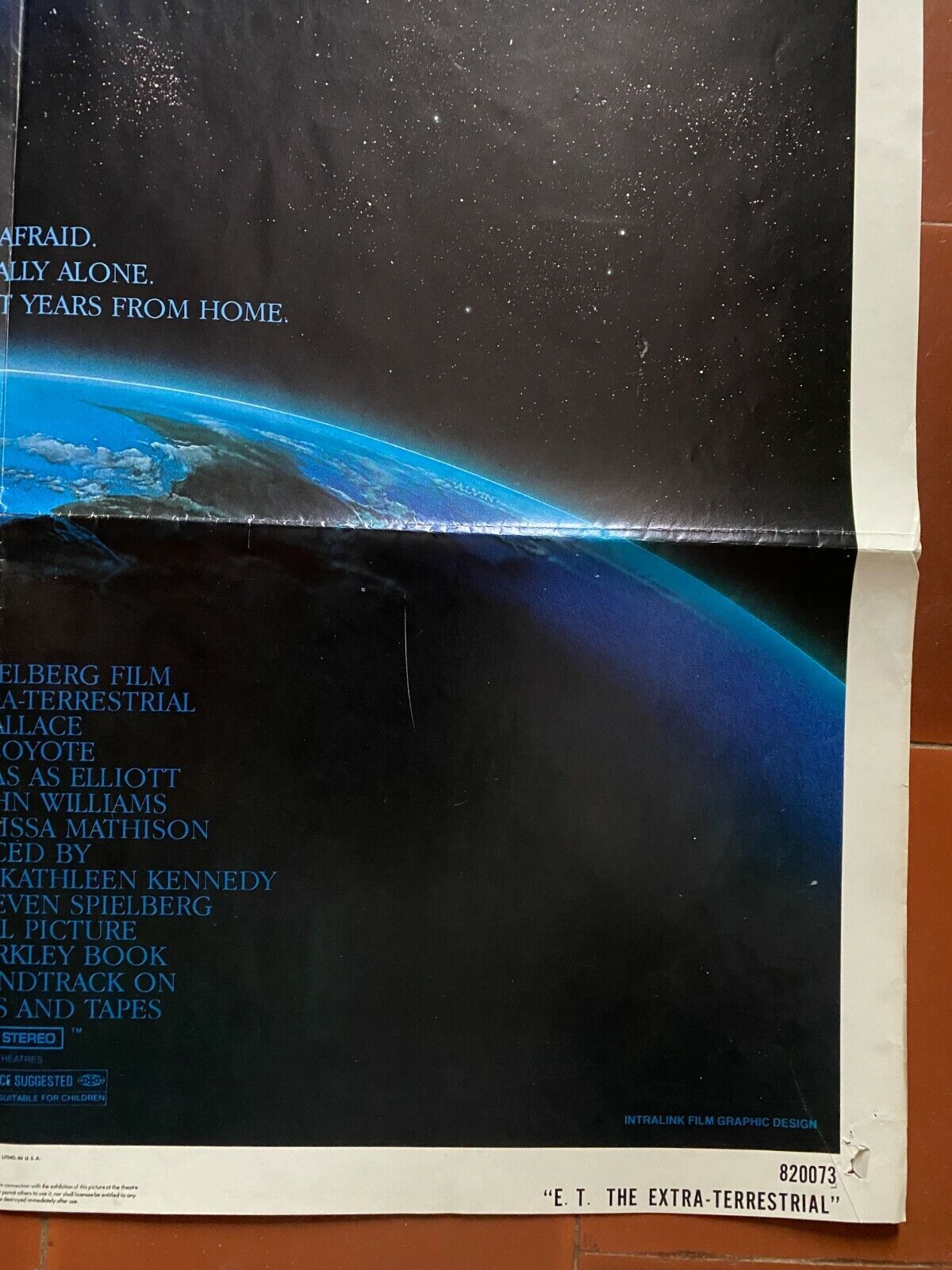 Original movie poster U.S. "E.T. the Extra-Terrestrial" Steven Spielberg 69x104cm 1982