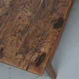 French 19th century farmhouse rustic natural chestnut coffee table