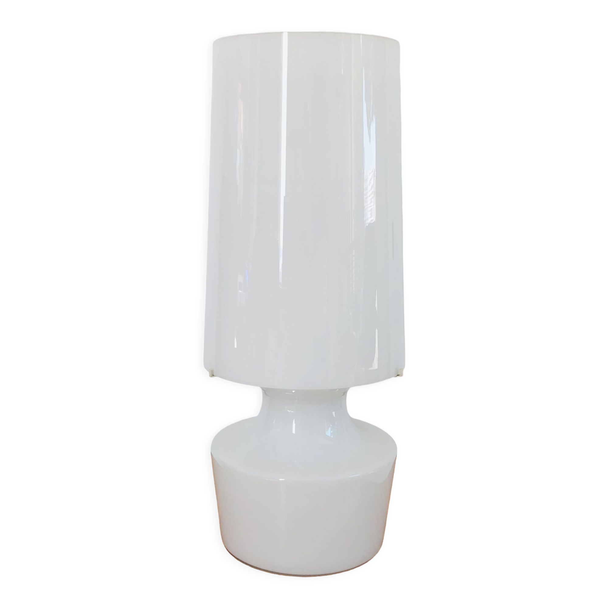 Lampe de salon en verre blanc, Italie années 60