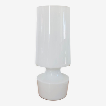 White glass living room lamp, Italy 60s