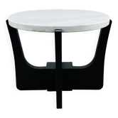 Scandinavian marble and wood side table from the 60s