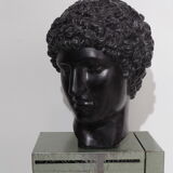 Greek head in waxed black plaster