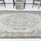 Tapis vintage classique 5x9 nuances de gris et de marron, 150x278 cm