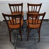 Suite de 4 chaises de bistrot Baumann vintage