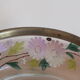 Saladier ancien en verre émaillé et cerclage laiton