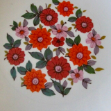 Set 11 faience plates of GIEN 60s floral patterns