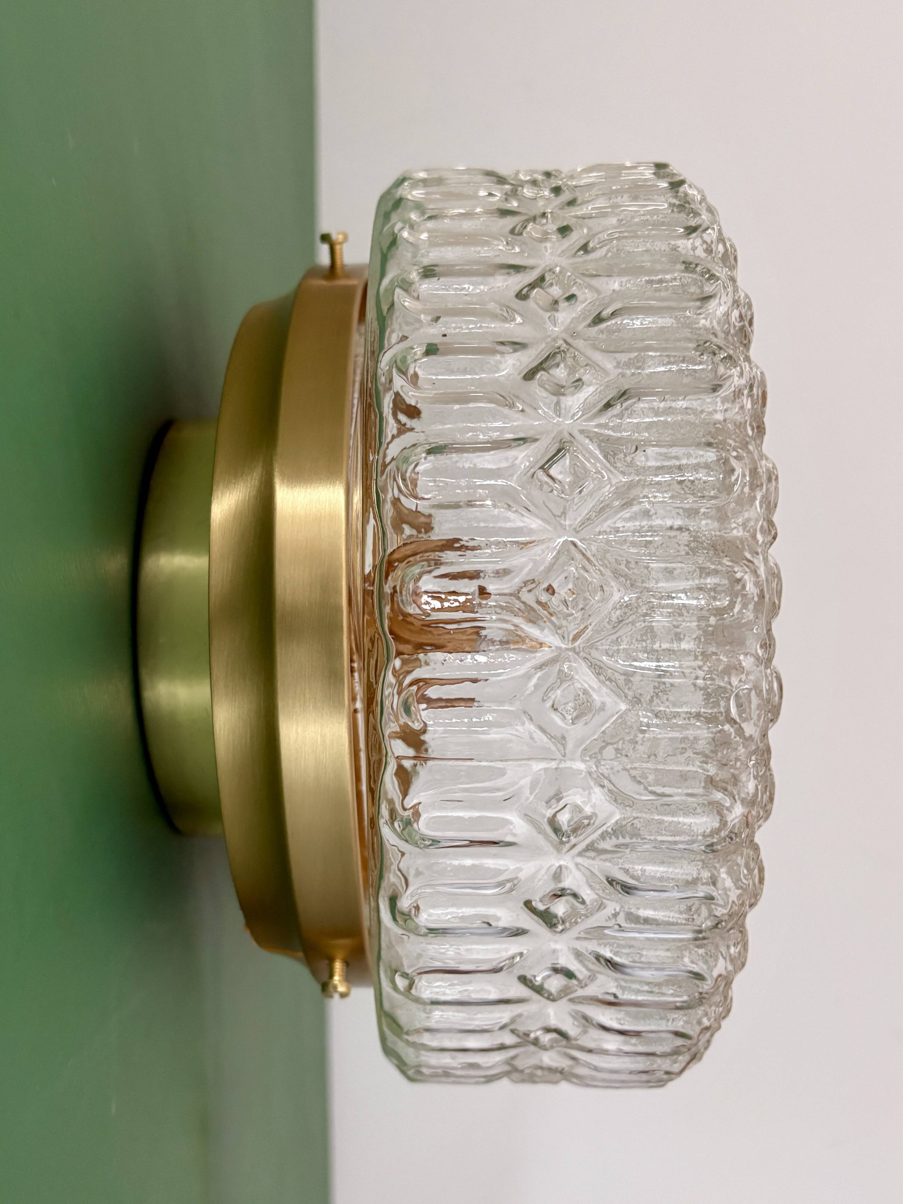 Vintage square glass globe wall/ceiling light (AX3)