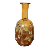 Antique Legras Carafe – Amber glass with enamel floral decoration – Art Nouveau