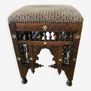 Moroccan style stool with padded seat