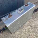 Old large vintage 50s aluminum suitcase