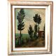 Landscape painting oil on panel Tuscan school 1930s signed
