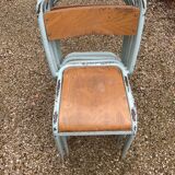 Lot of 6 sky blue Tolix chairs