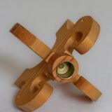 Wooden Christmas candle holder with four goat heads, Sweden, 1970s