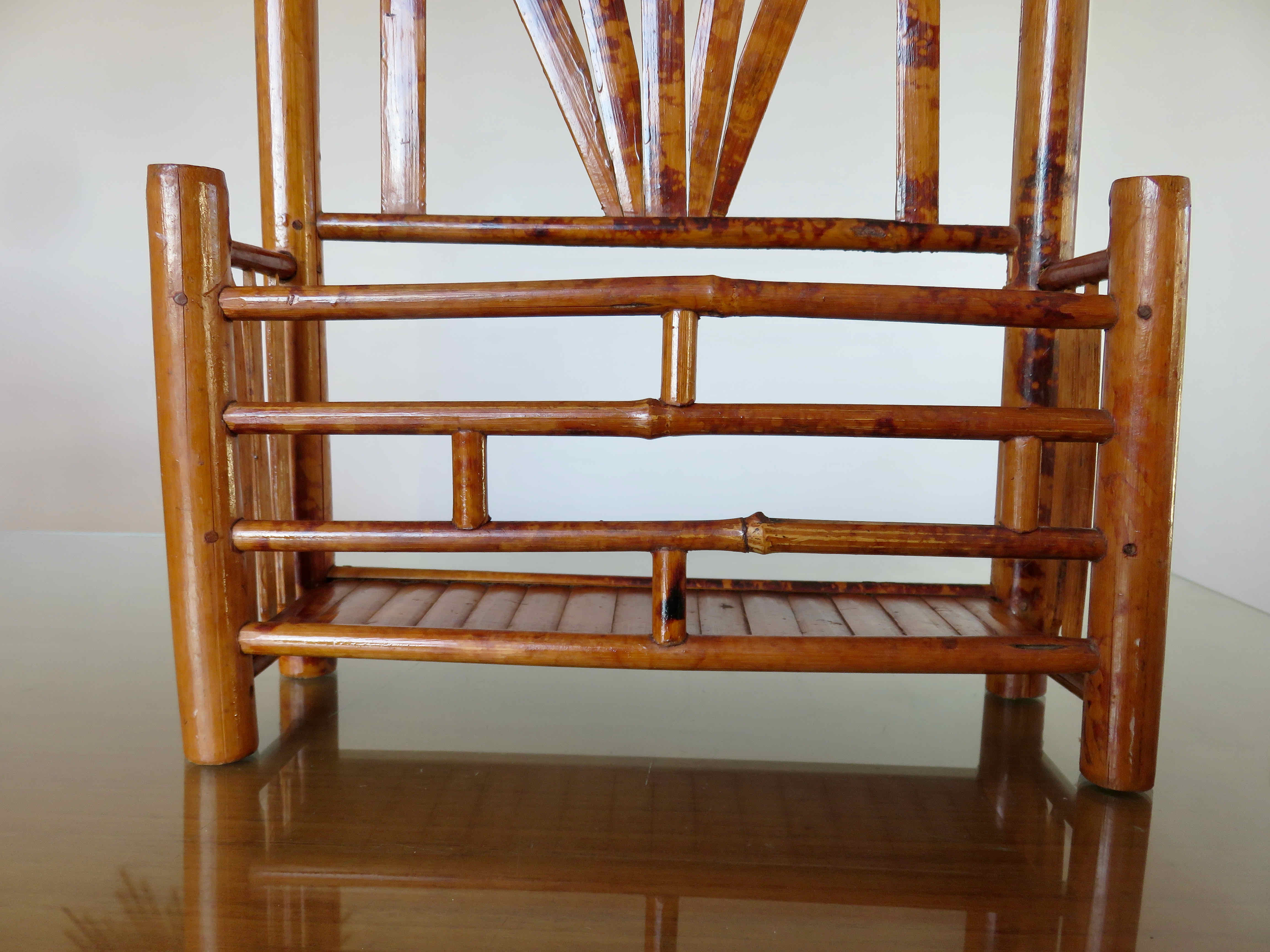 Letter holder, wall mail rack in bamboo 60s 70s