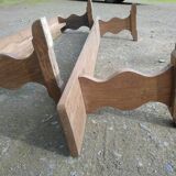 Paire de bancs anciens en chêne