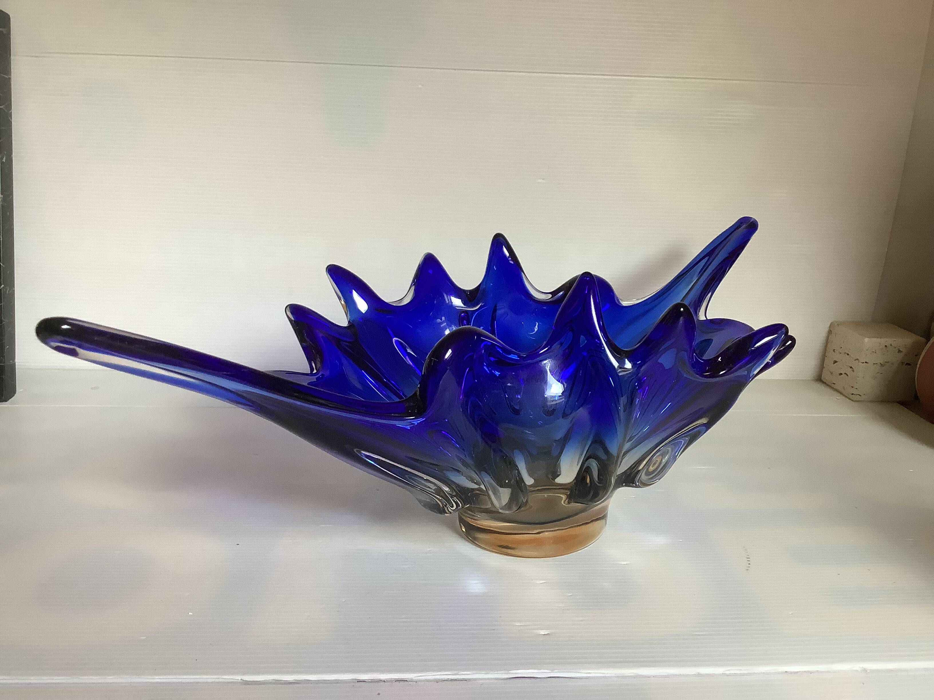 Large cobalt blue centerpiece